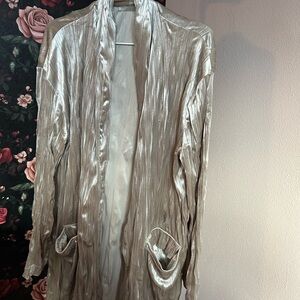 Zara Metallic Silver Women's Blazer